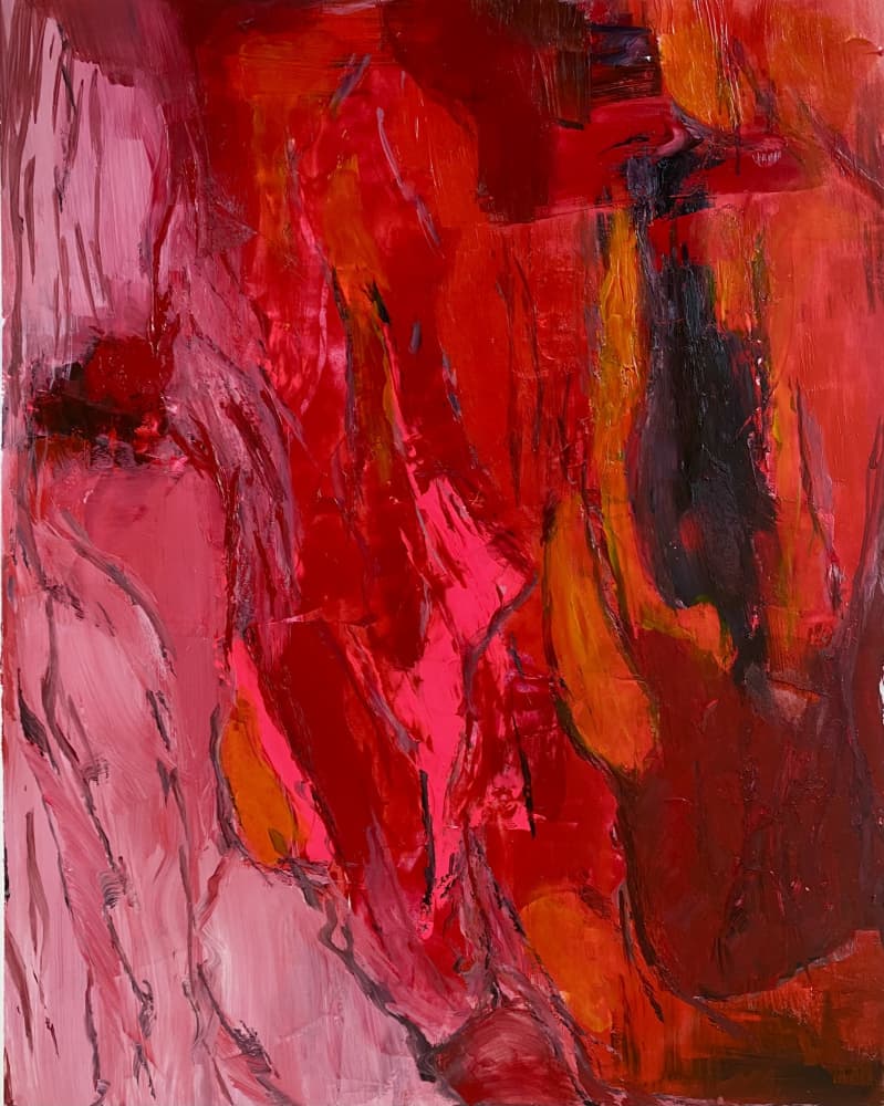 Vibrant Red Abstract by Preston Harmon — canvas wall art