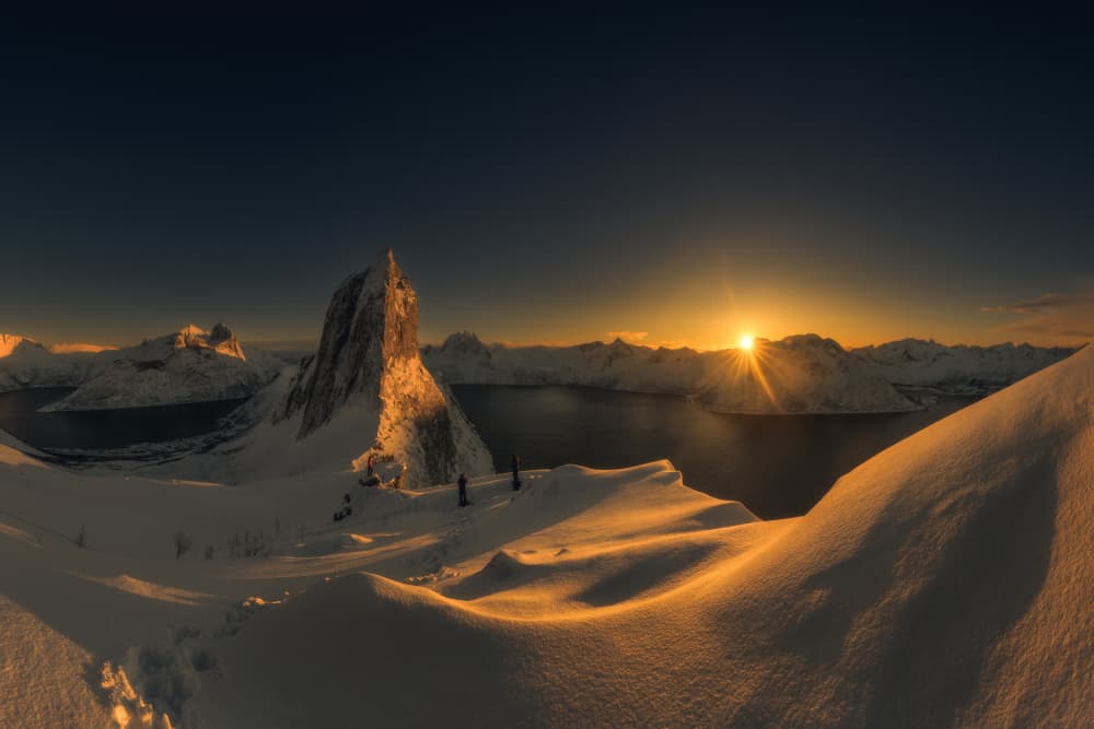 Golden Winter Sunset by Carlos Gonzalez — canvas wall art
