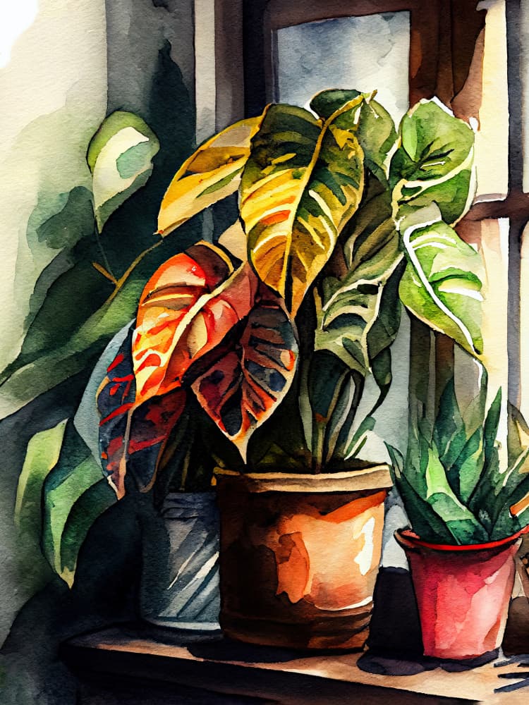 Colorful Window Garden by Justyna Jaszke — canvas wall art