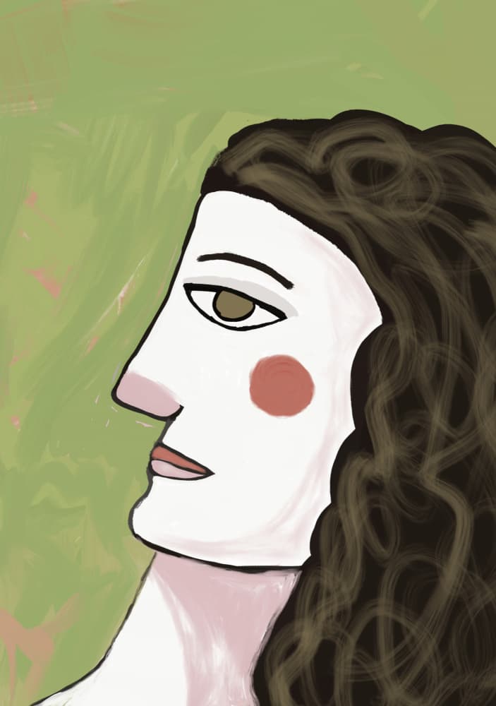 Abstract Woman Profile by Sharyn Bursic — canvas wall art