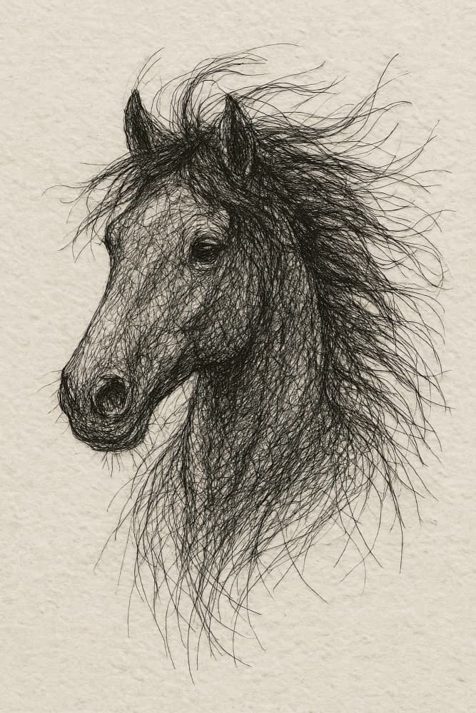 Wild Horse Sketch by Natalie Bruns — canvas wall art