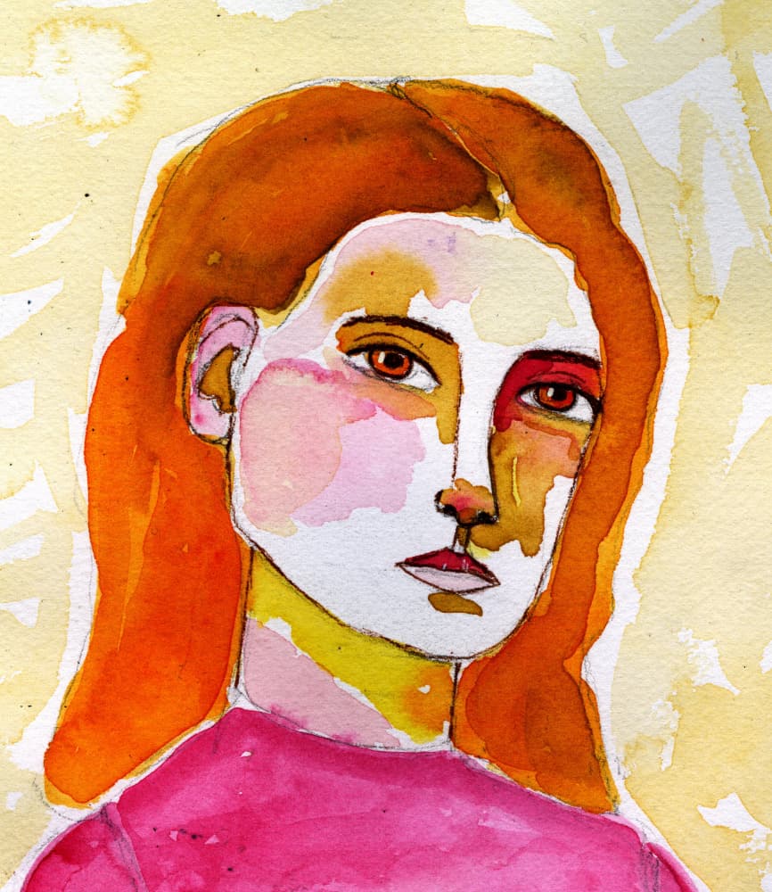 Vibrant Woman Portrait by Sharyn Bursic — canvas wall art