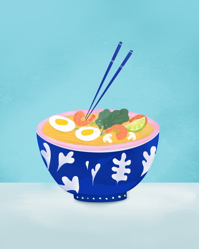 Ramen Bowl by Petra Lizde — canvas wall art