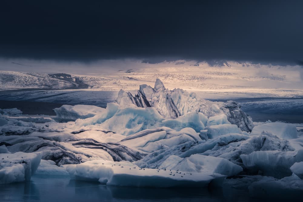Frozen Lagoon Drama by Jeffrey C. Sink — canvas wall art