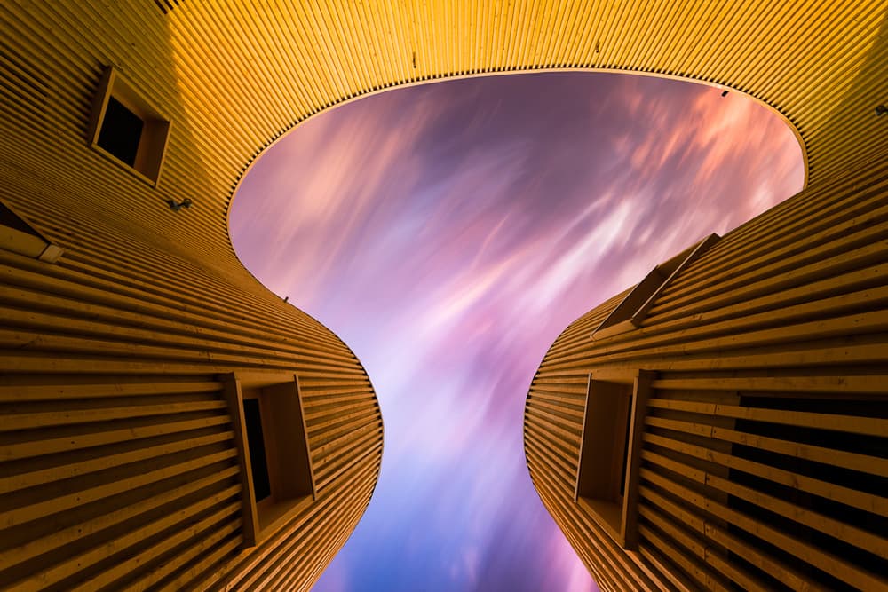 Vibrant Sky Architecture by Kay PK — canvas wall art