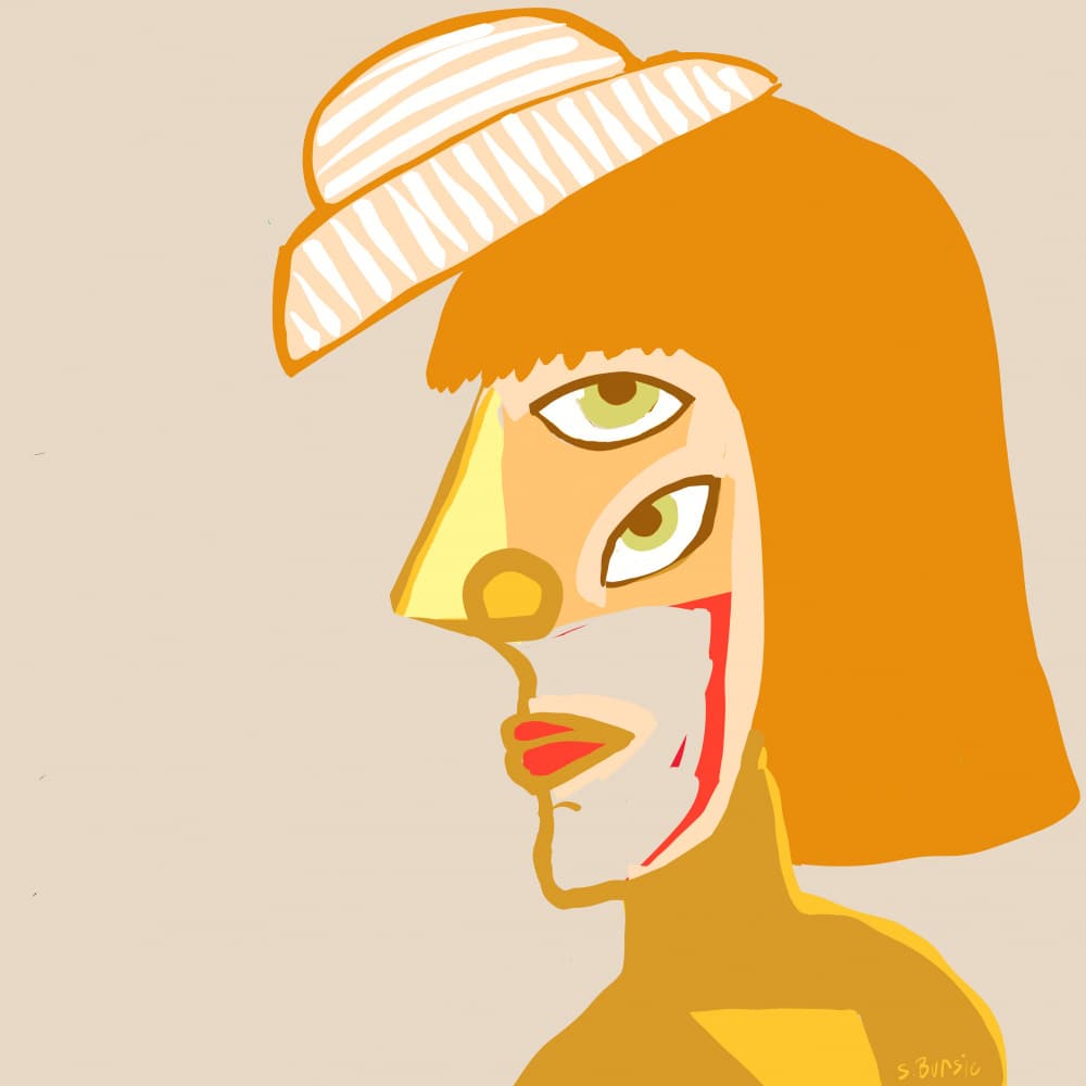 Abstract Woman Profile by Sharyn Bursic — canvas wall art