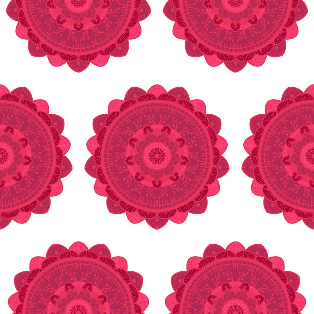 Pink Floral Mandalas by Marika Barsrsind — canvas wall art
