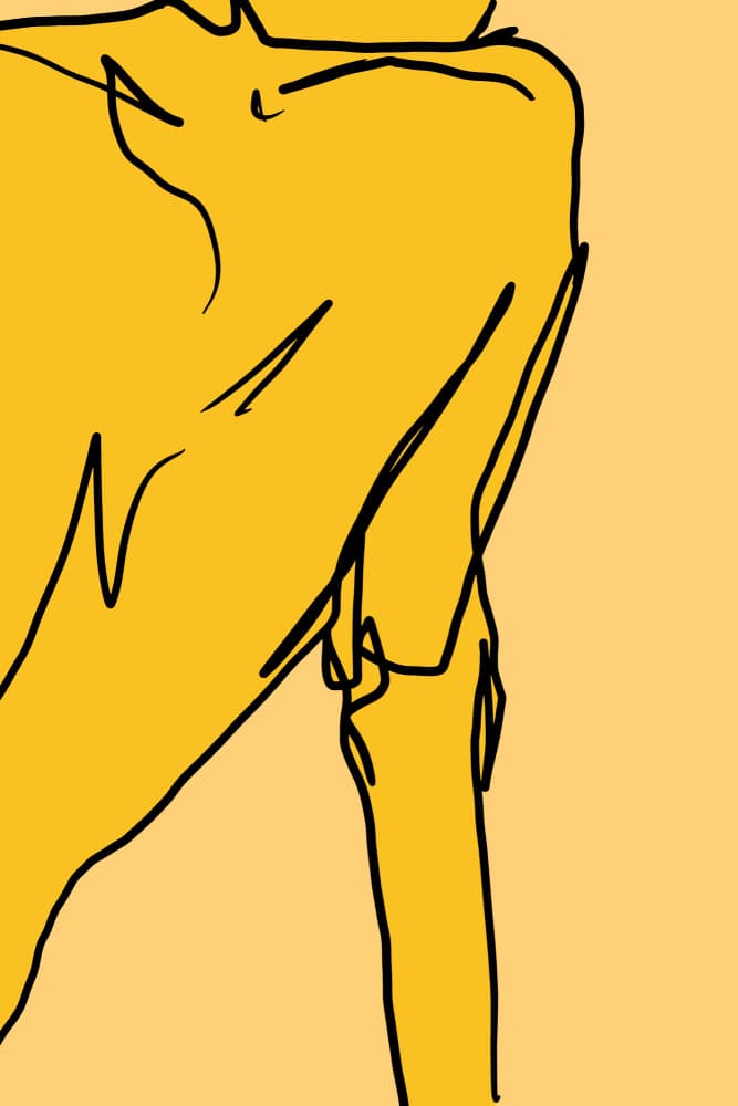 Golden Yellow Figure by casa cartissi — canvas wall art