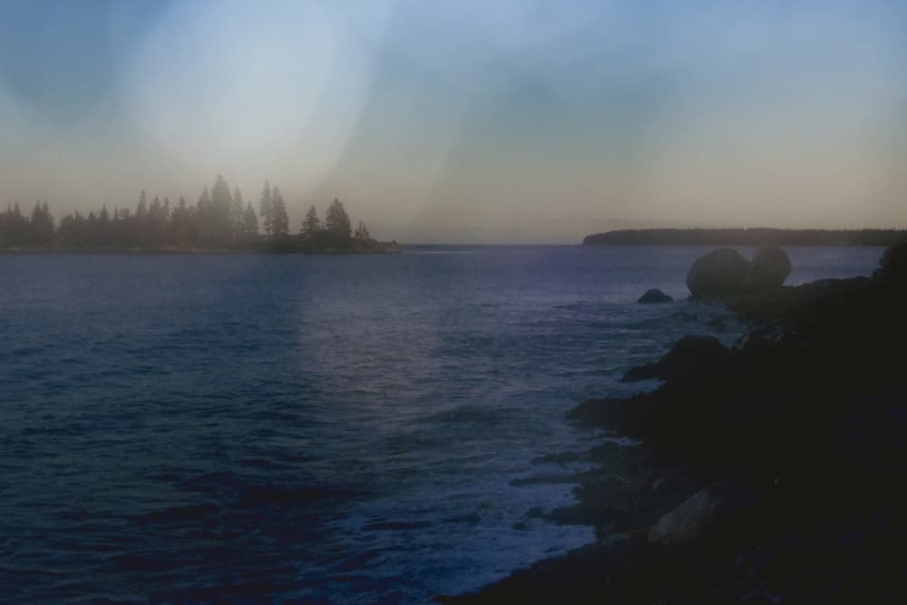 Misty Coastal Evening by Olivia Joy StClaire — canvas wall art