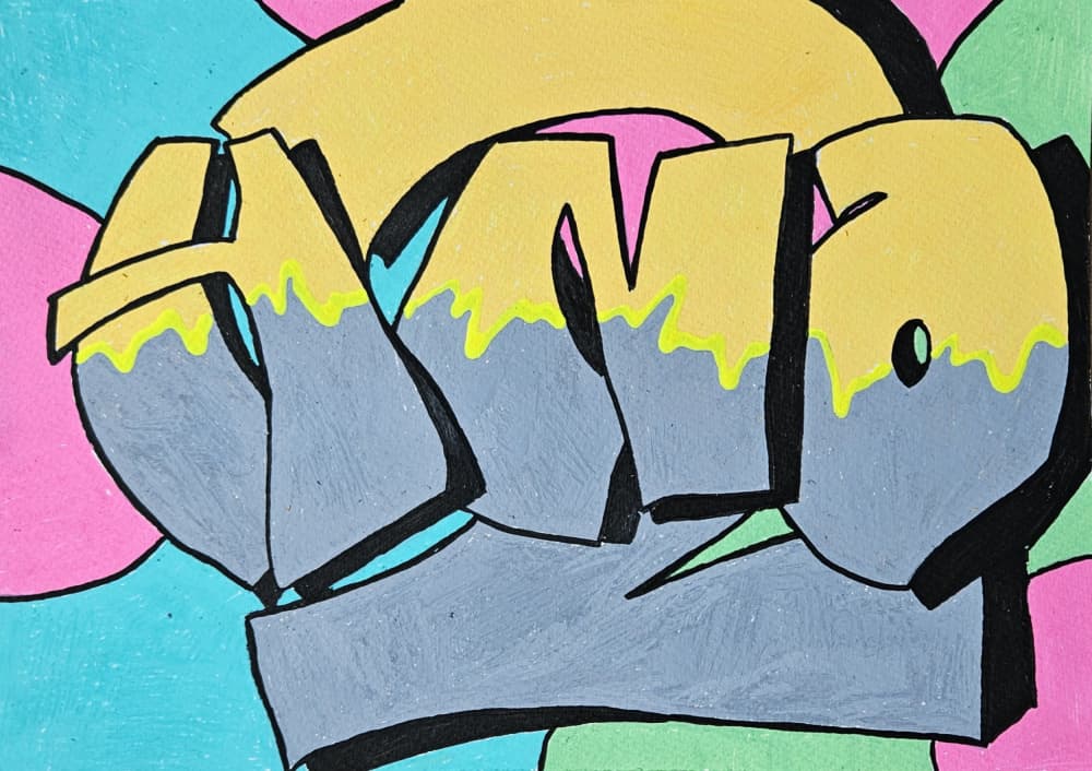 Colorful Graffiti Letters by Olea Huuska — canvas wall art