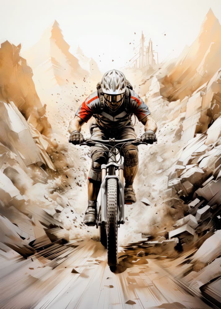 Downhill Mountain Biking by Justyna Jaszke — canvas wall art