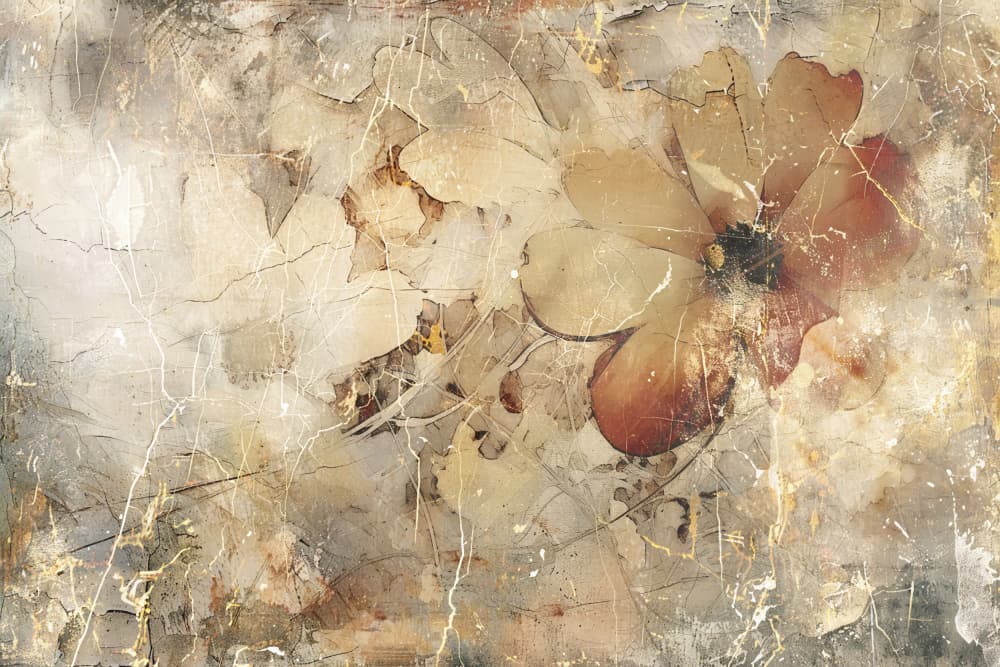 Distressed Earthy Flower by Rafal Kulik — canvas wall art