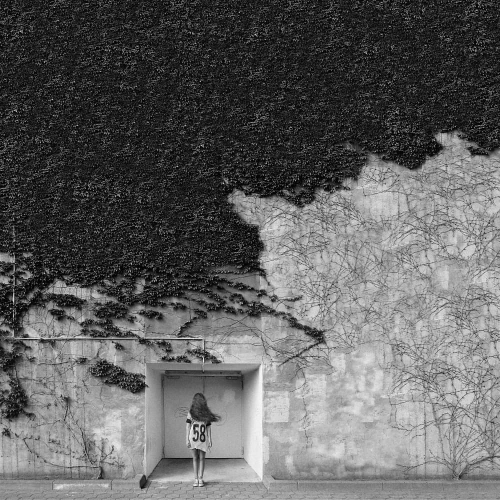 Ivy Wall Girl by Marco Beck — canvas wall art