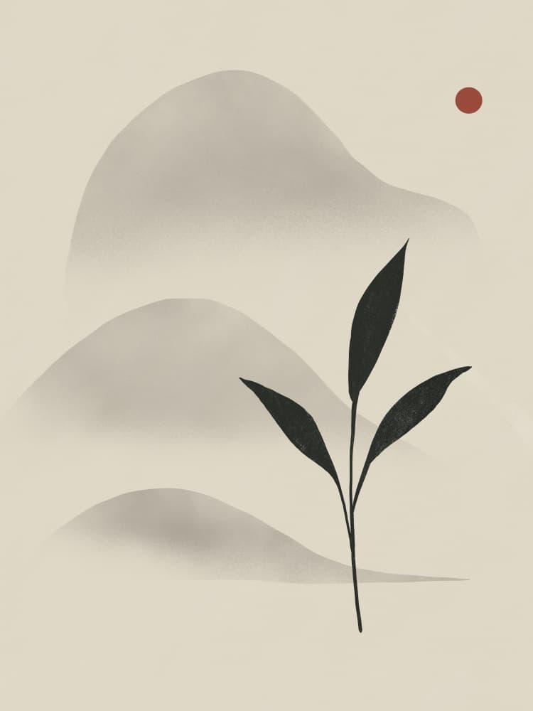 Minimalist Plant Mountains by Little Dean — canvas wall art