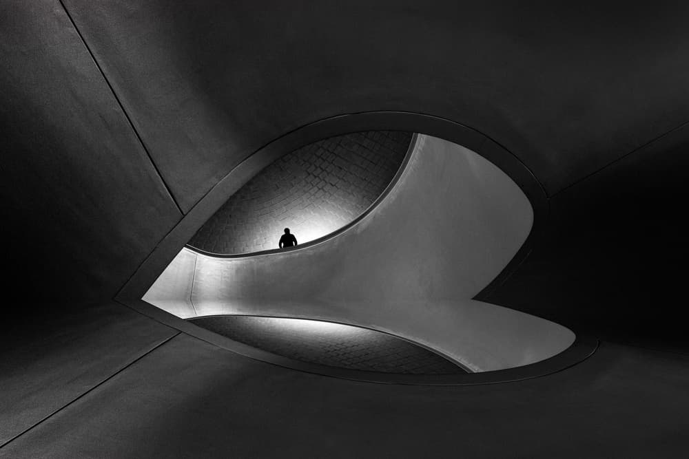 Solitary Figure Abstract Architecture by Jacqueline Hammer — canvas wall art