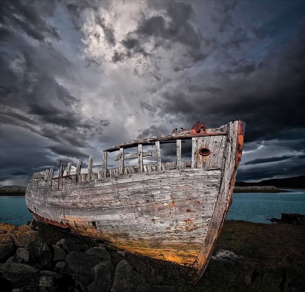 Weathered Boat Storm by Þorsteinn H. Ingibergsson — canvas wall art