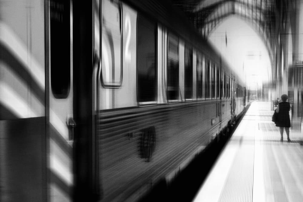 Motion Blur Train Station by Rui Correia — canvas wall art