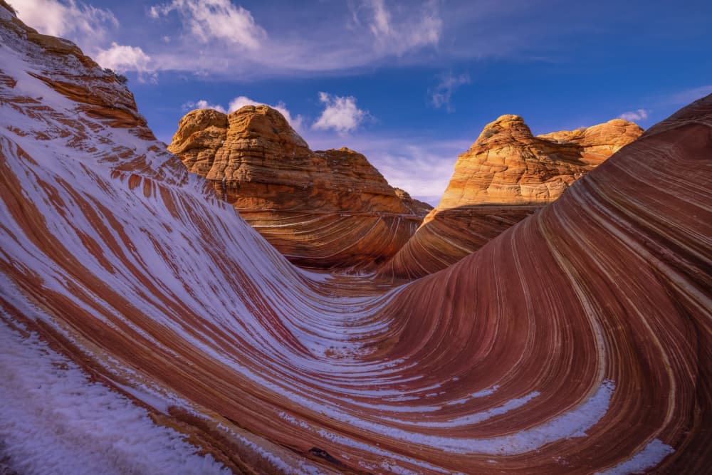 Snowy Desert Rock Waves by DonnaHom APA — canvas wall art