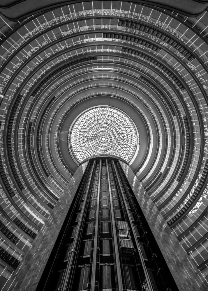Circular Atrium Upward View by Raymond Ren Rong Liu — canvas wall art