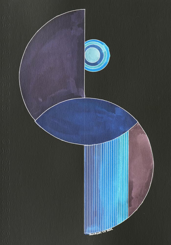 Deep Blue Geometric Shapes by Santhosh ch — canvas wall art