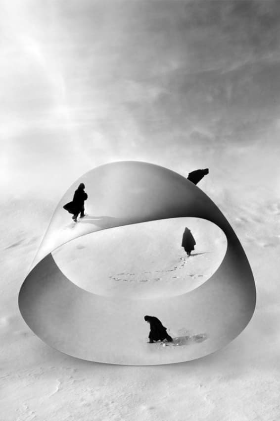 Figures On Möbius Path by Floriana Barbu — canvas wall art