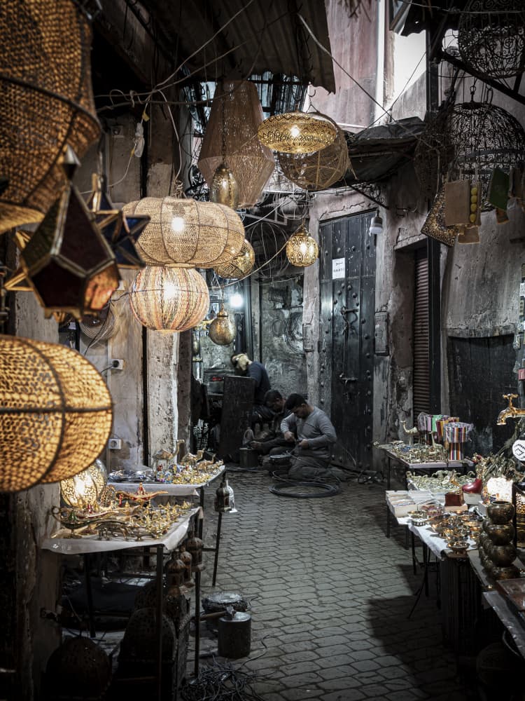 Glowing Bazaar Street by Elena Molina — canvas wall art