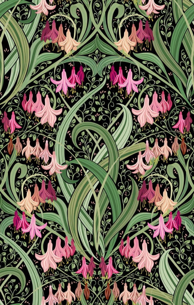 Art Nouveau Floral Pattern by Annick — canvas wall art