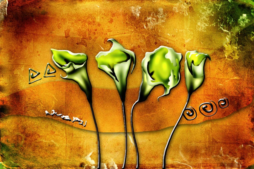 Vibrant Abstract Calla Lilies by Rafal Kulik — canvas wall art