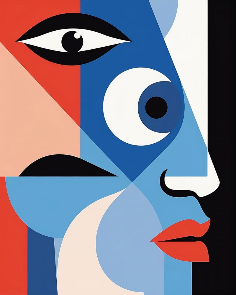 Geometric Abstract Portrait by Emiliano Deificus — canvas wall art