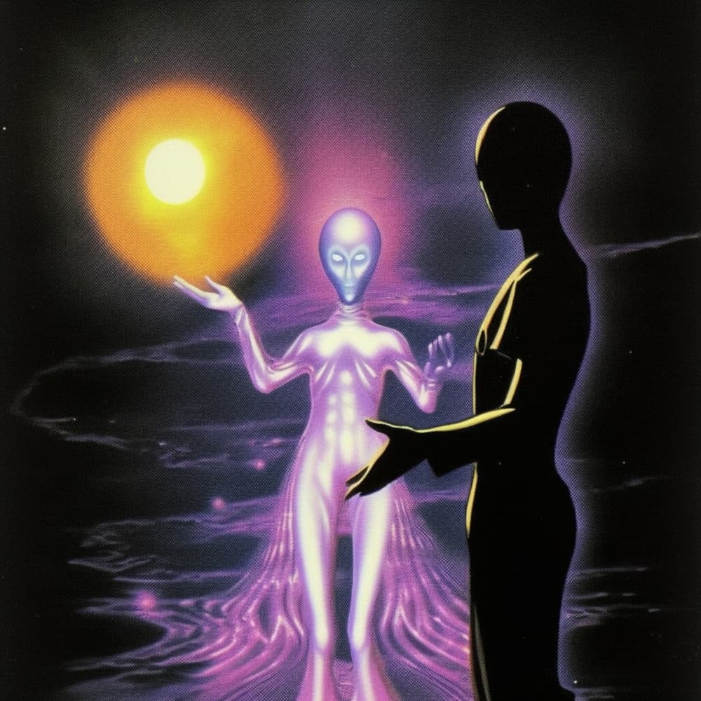 Alien Cosmic Encounter by Samantha Hearn — canvas wall art