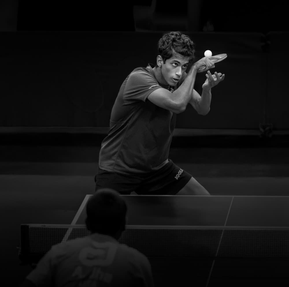 Table Tennis Action by Leeian Dai — canvas wall art