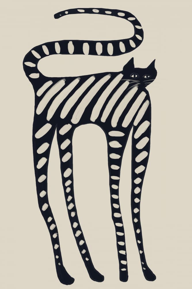 Striped Whimsical Cat by The Art Concept — canvas wall art