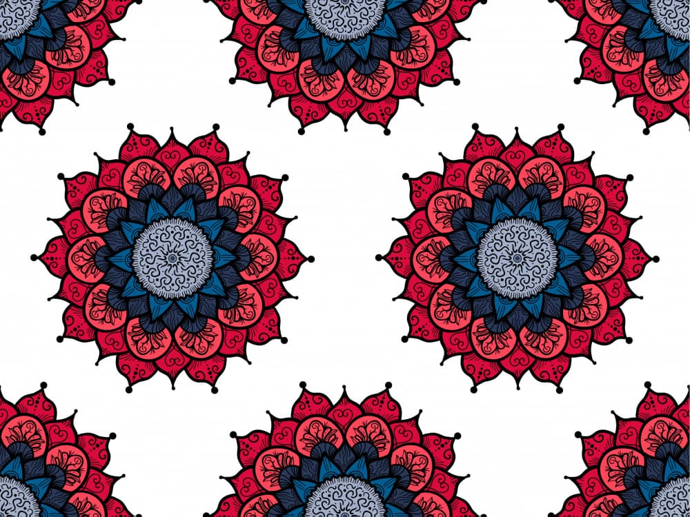 Vibrant Mandala Blooms by Marika Barsrsind — canvas wall art