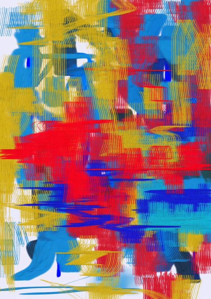 Vibrant Abstract Strokes by Lembayung senja studio [Vintage Poster] — canvas wall art