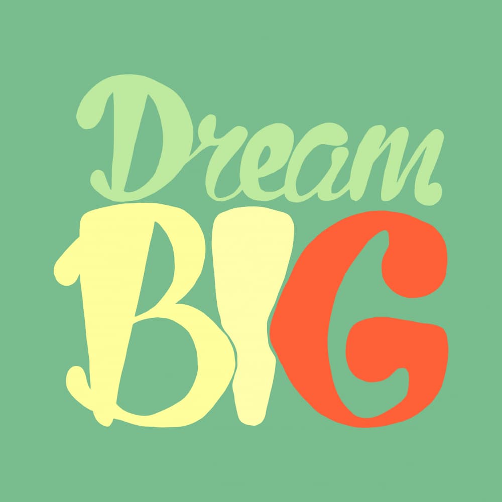 Vibrant Dream Big Quote by Marika Barsrsind — canvas wall art