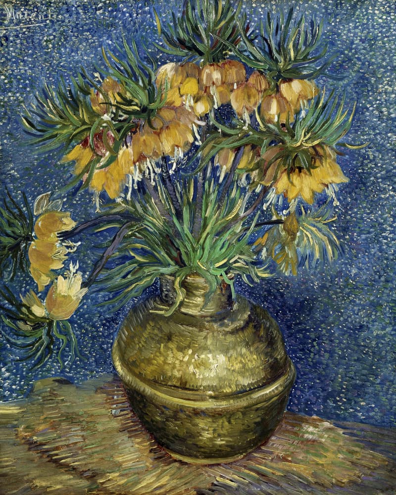 Vincent Van Gogh's Imperial Fritillaries In a Copper Vase (1887) by Vincent Van Gogh — canvas wall art