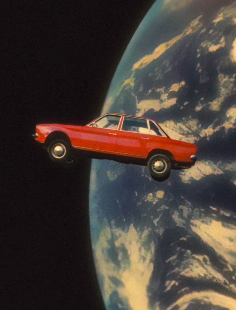 Flying Space Car by Taudalpoi — canvas wall art