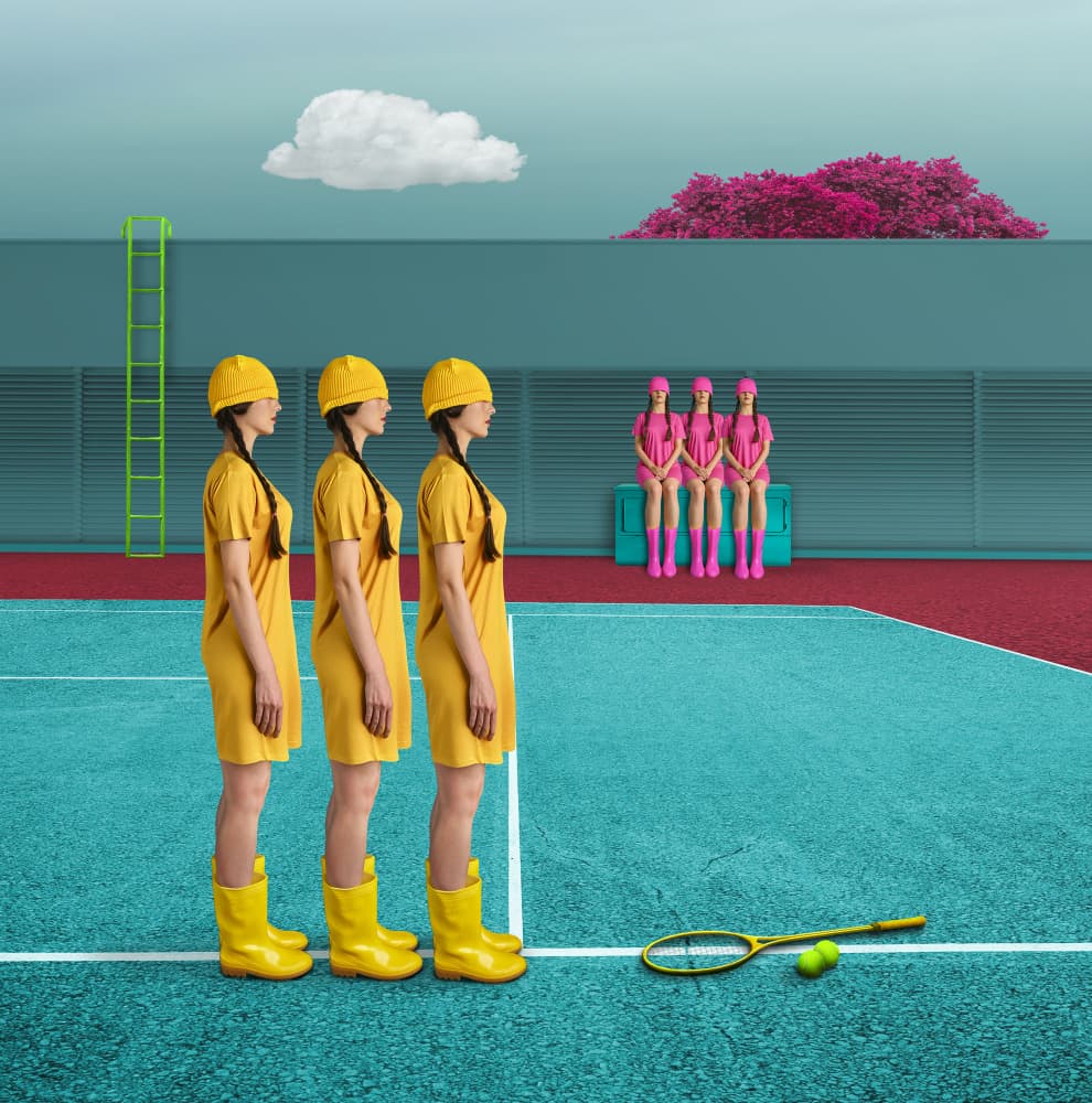 Surreal Tennis Court by hardibudi — canvas wall art