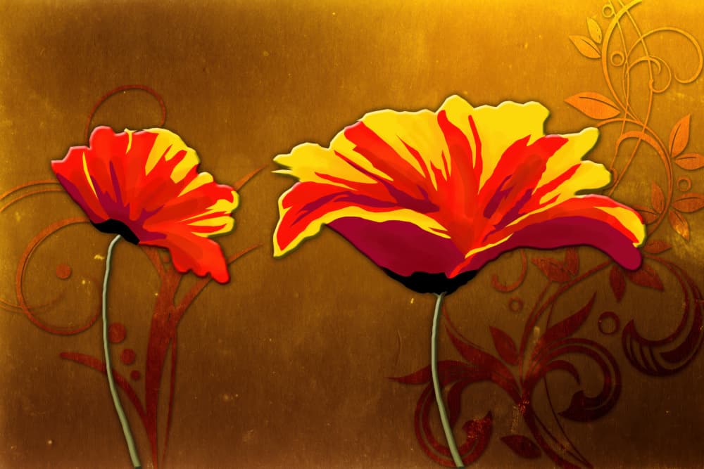 Vibrant Floral Art by Rafal Kulik — canvas wall art