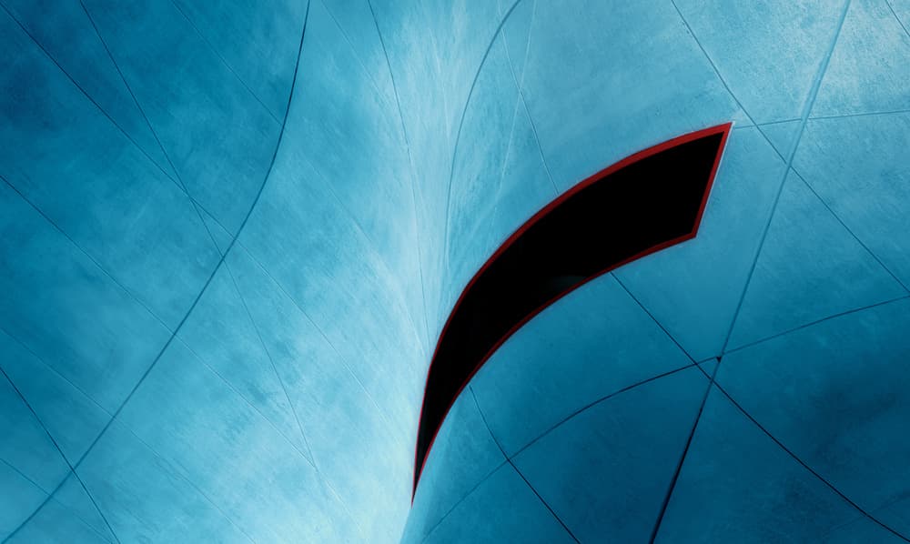 Striking Blue Architectural Form by Marc Huybrighs — canvas wall art