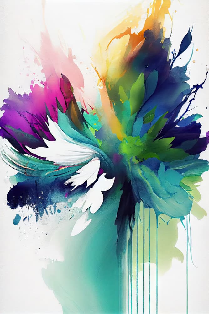 Vibrant Abstract Bloom by Mauro — canvas wall art
