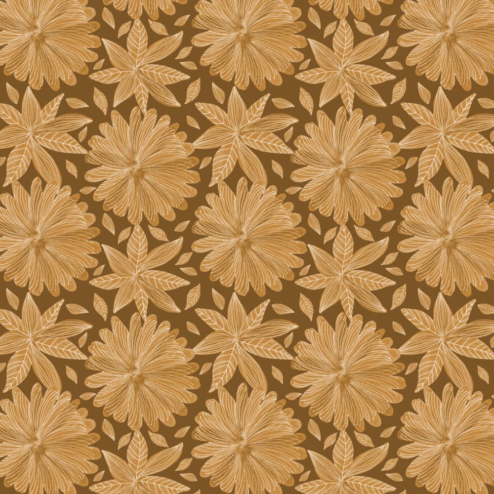 Brown Botanical Pattern by Michele Channell — canvas wall art