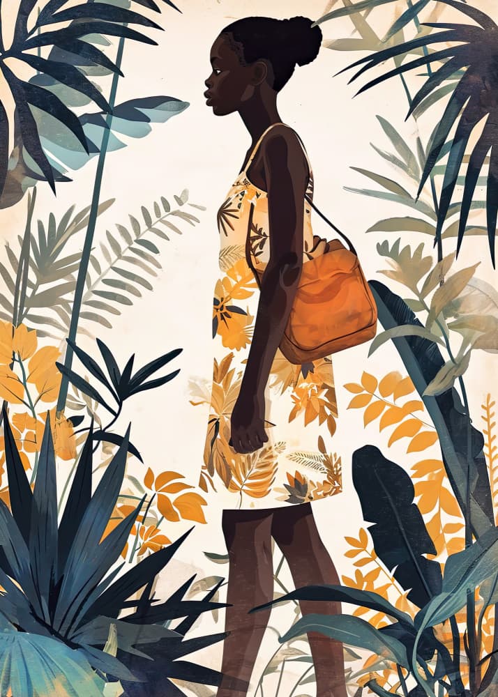 Woman in Tropical Jungle by Justyna Jaszke — canvas wall art