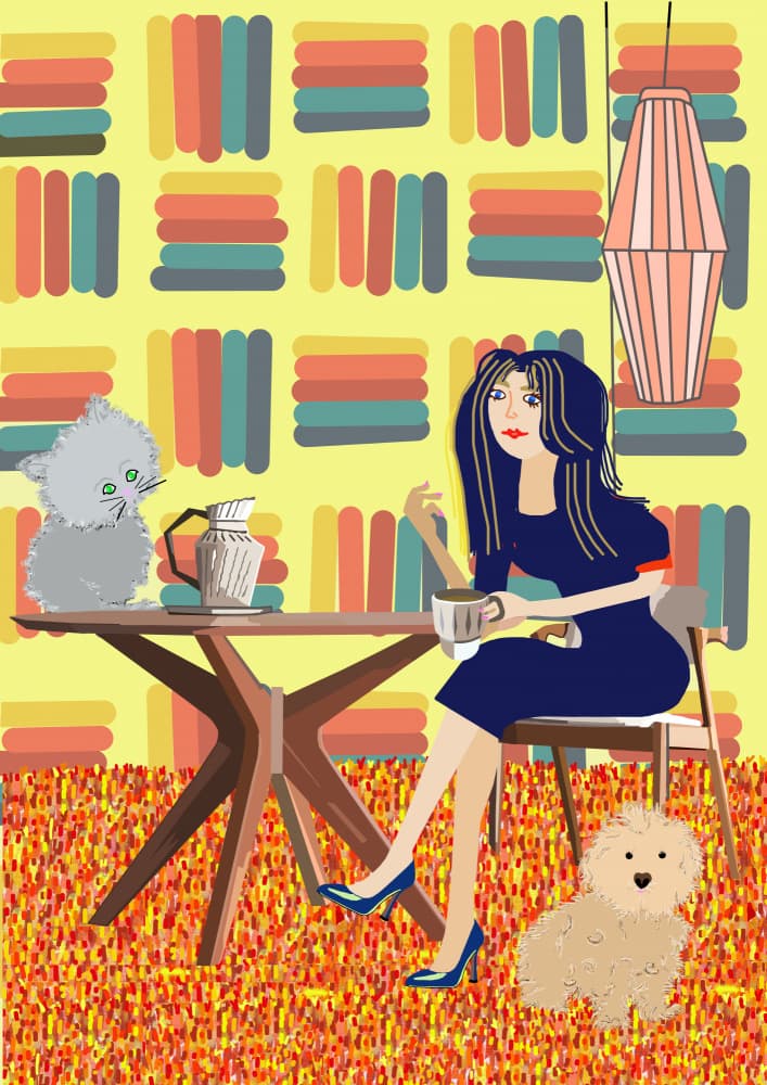 Cozy Coffee Companions by Lynnda Rakos — canvas wall art