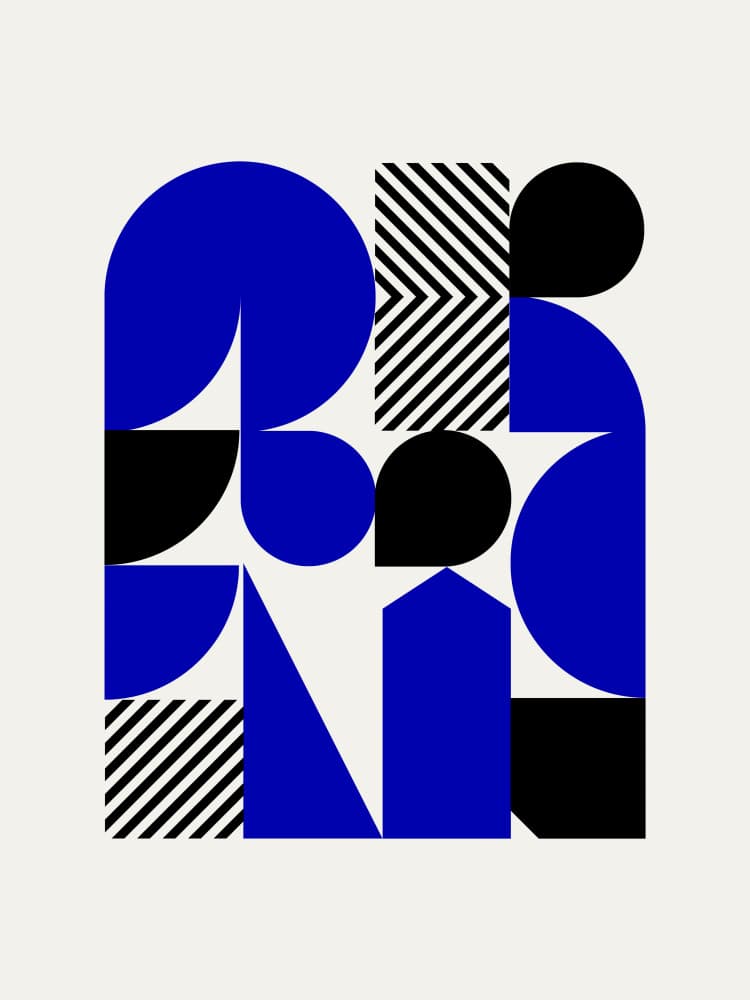 Bold Geometric Blue Design by Little Dean — canvas wall art