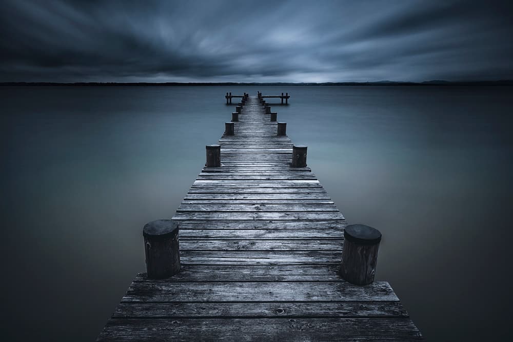Moody Pier View by iso66 — canvas wall art