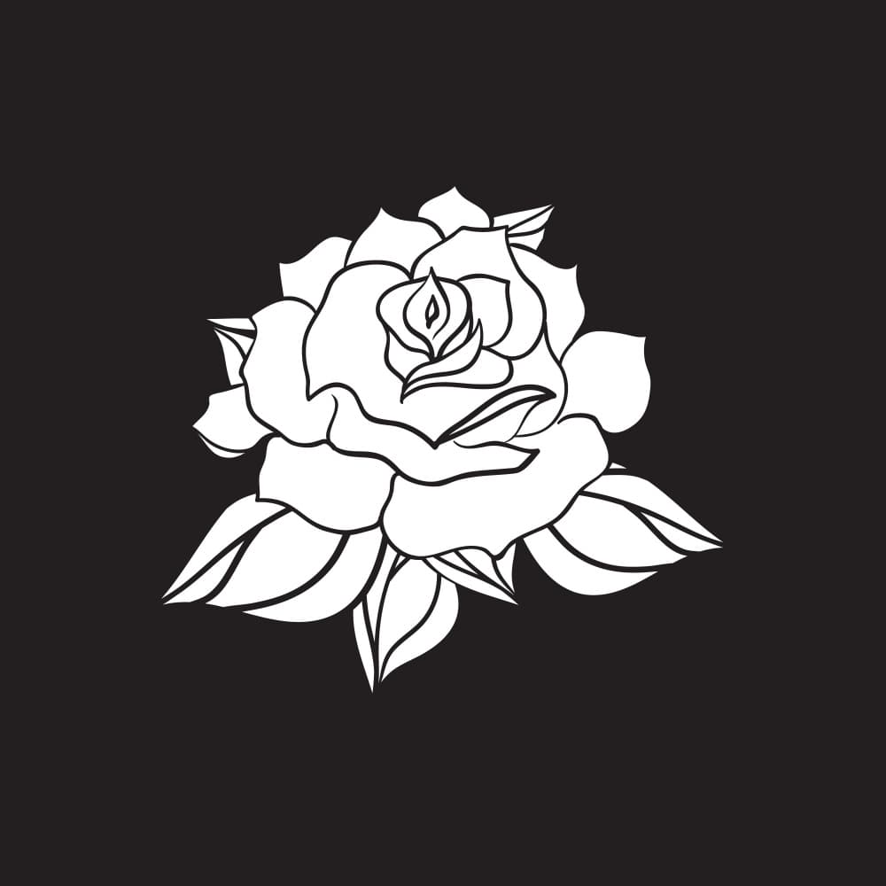 Elegant Rose Outline by Marika Barsrsind — canvas wall art