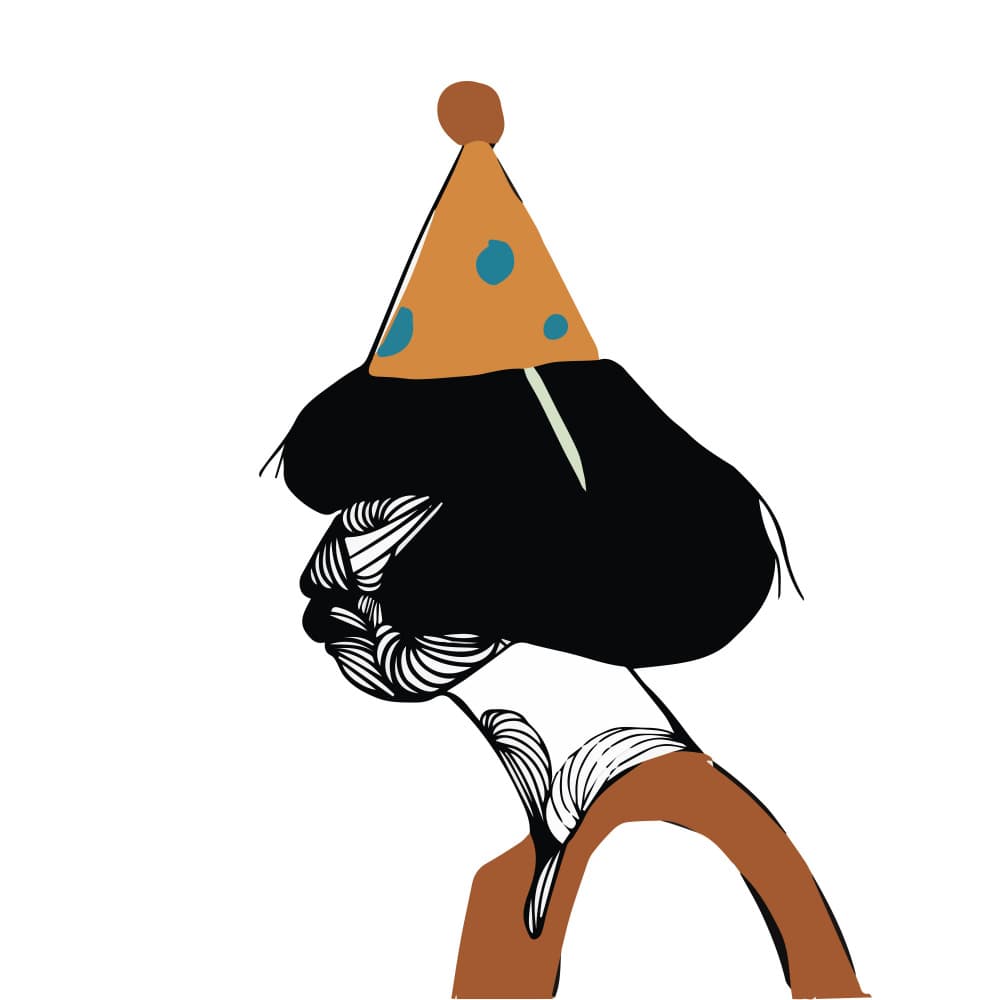 Party Hat Profile by Ebony Carter — canvas wall art
