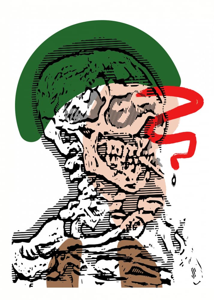 War Skull Question by Doa Project — canvas wall art