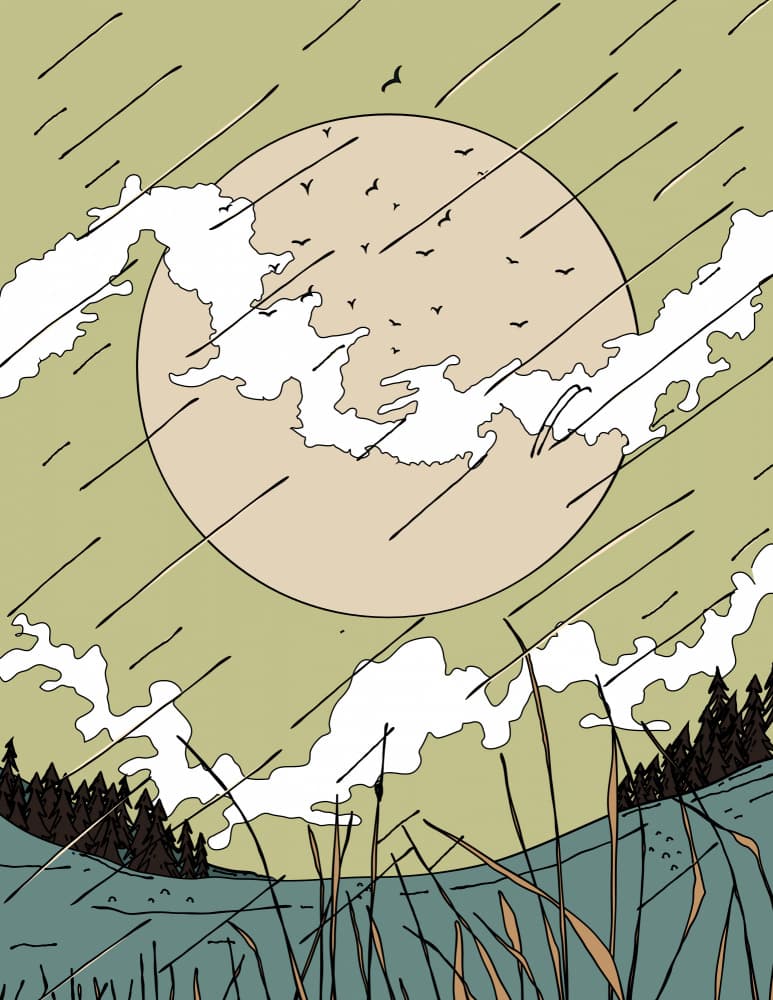 Birds Across the Moon by Nicholas — canvas wall art